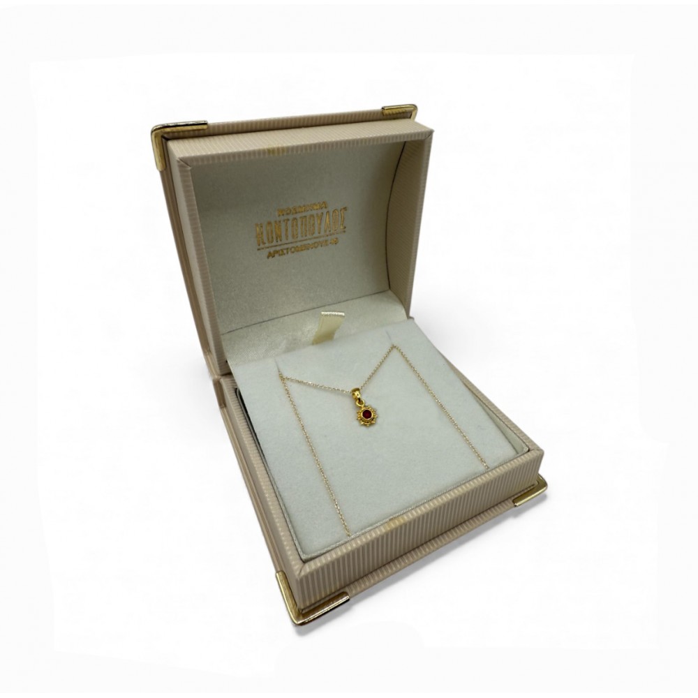 18Κ Χρυσό Χειροποίητο Μενταγιόν Με Ρουμπίνι M1016DM3