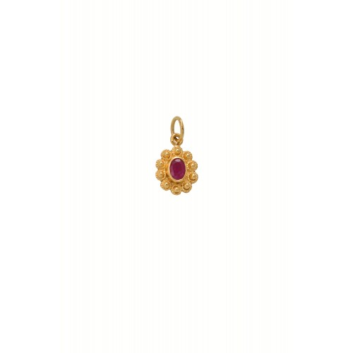 18Κ Χρυσό Χειροποίητο Μενταγιόν Με Ρουμπίνι M1020DM