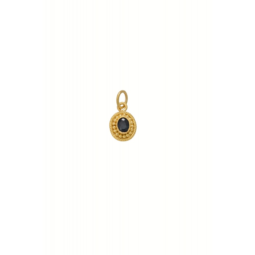 18Κ Χρυσό Χειροποίητο Μενταγιόν Με Ζαφείρι M1025DM