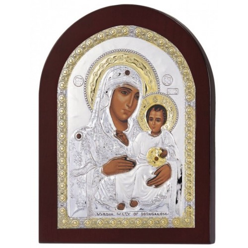 Θρησκευτική Εικόνα Ασημί Πλαίσιο ΠΑΝΑΓΙΑ ΤΗΣ ΙΕΡΟΥΣΑΛΗΜ  MA/E1102AX