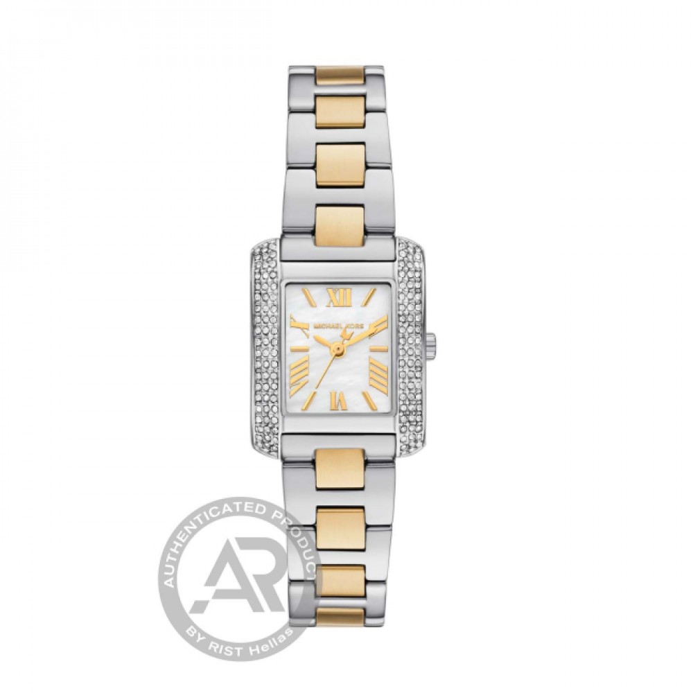 MICHAEL KORS Emery Crystals Με Μπρασελέ Δύο Τόνων από Ανοξείδωτο Ατσάλι και Ζιργκόν MK4882 MICHAEL KORS Emery Crystals Με Μπρασελέ Δύο Τόνων από Ανοξείδωτο Ατσάλι και Ζιργκόν MK4882