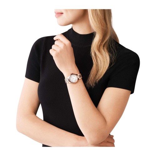 MICHAEL KORS Camille Rose Gold Stainless Steel Bracelet MK7256 MICHAEL KORS Camille Rose Gold Stainless Steel Bracelet MK7256