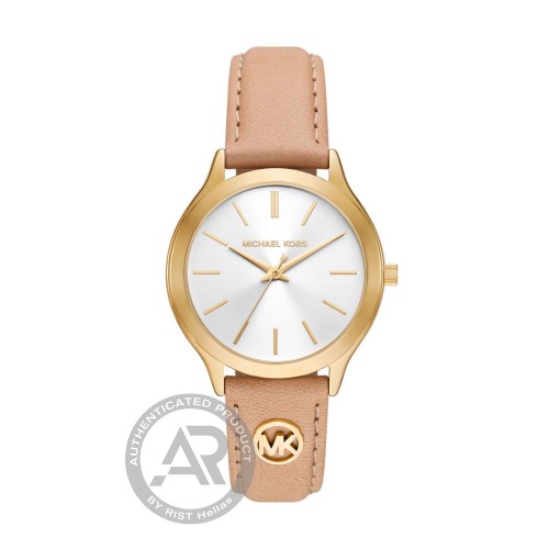 MICHAEL KORS Slim Rynway Με Δερμάτινο Nude Λουράκι MK7533