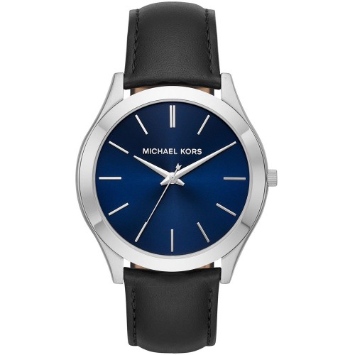 MICHAEL KORS Slim Runway Black Leather Strap MK8620