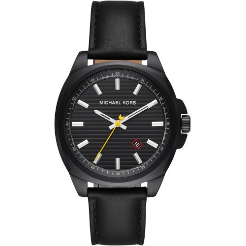 MICHAEL KORS Bryson Black Leather Strap MK8632 MICHAEL KORS Bryson Black Leather Strap MK8632