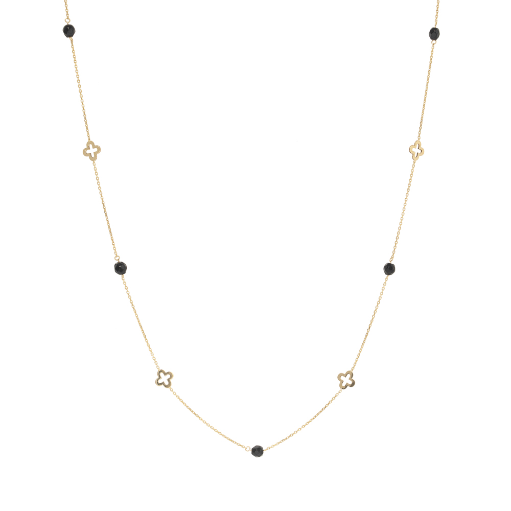 14K Χρυσό Κολιέ με Σταυρούς και Όνυχα M001540