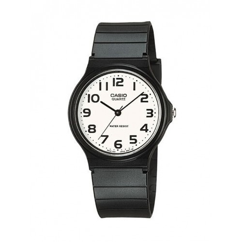 CASIO Collection με Μαύρο Λουράκι από Καουτσούκ MQ-24-7BLLEG