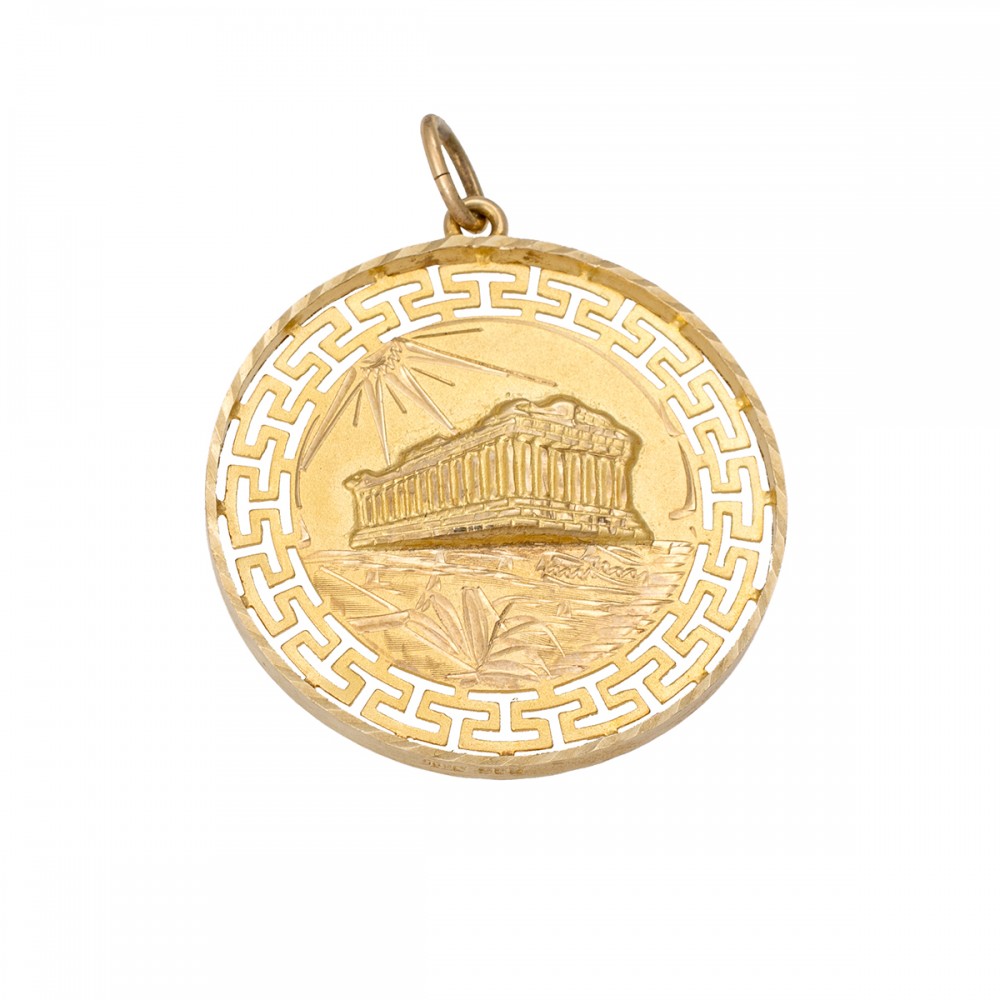 14K, Χρυσό Μενταγιόν με Αρχαιοελληνικές Παραστάσεις, MT078K1