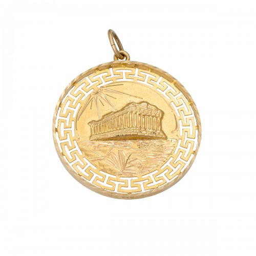 14K, Χρυσό Μενταγιόν με Αρχαιοελληνικές Παραστάσεις, MT078K1