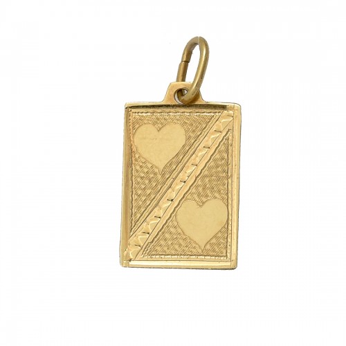 14K Χρυσό Μενταγιόν με Καρδιές MT112KN