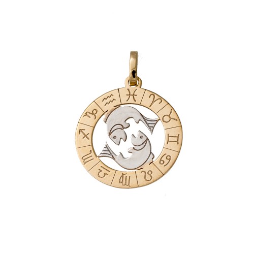 14K Χρυσό Μενταγιόν Ζώδιo "Ιχθύς" MT239ALFI