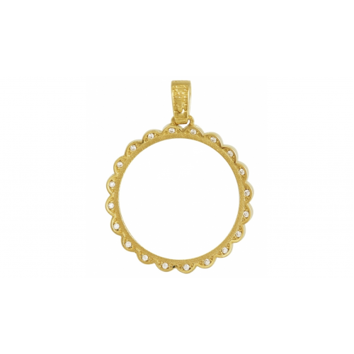 14K Χρυσό Μενταγιόν "Θήκη Λίρας" με Ζιργκόν MT248/O