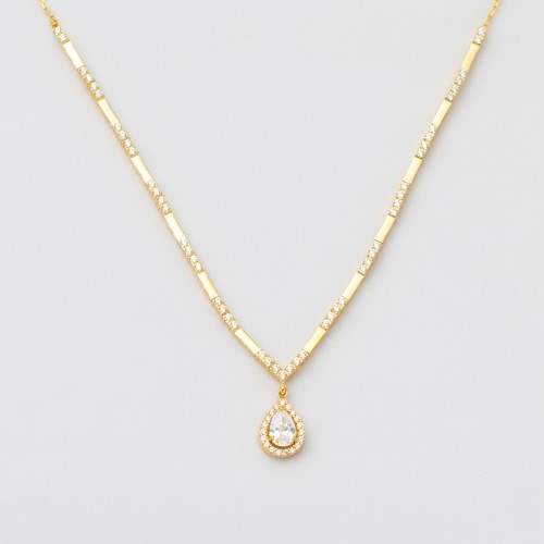 14K Χρυσό Κολιέ Με Ζιργκόν KL838LV