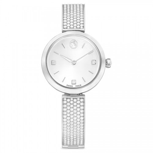 SWAROVSKI Ρολόι Illumina Eλβετικής κατασκευής, Μεταλλικό μπρασελέ, Ασημί τόνος, Ανοξείδωτο ατσάλι, 5671205