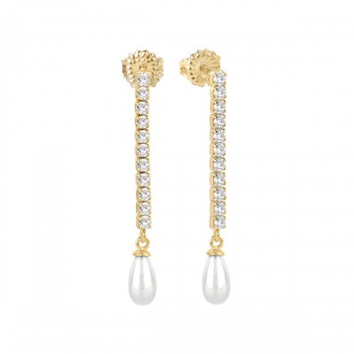 LAURA P. Coctail Σκουλαρίκια 925 Ασήμι Επιχρυσωμένα με Ζιργκόν OR0193GP