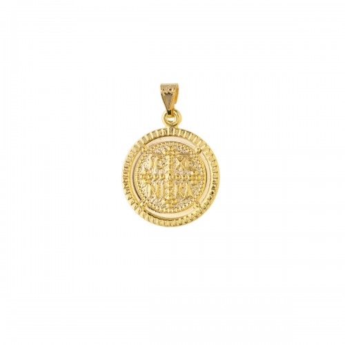 14K Χρυσό Μενταγιόν '' Εν Τούτω Νίκα '' P085BJ