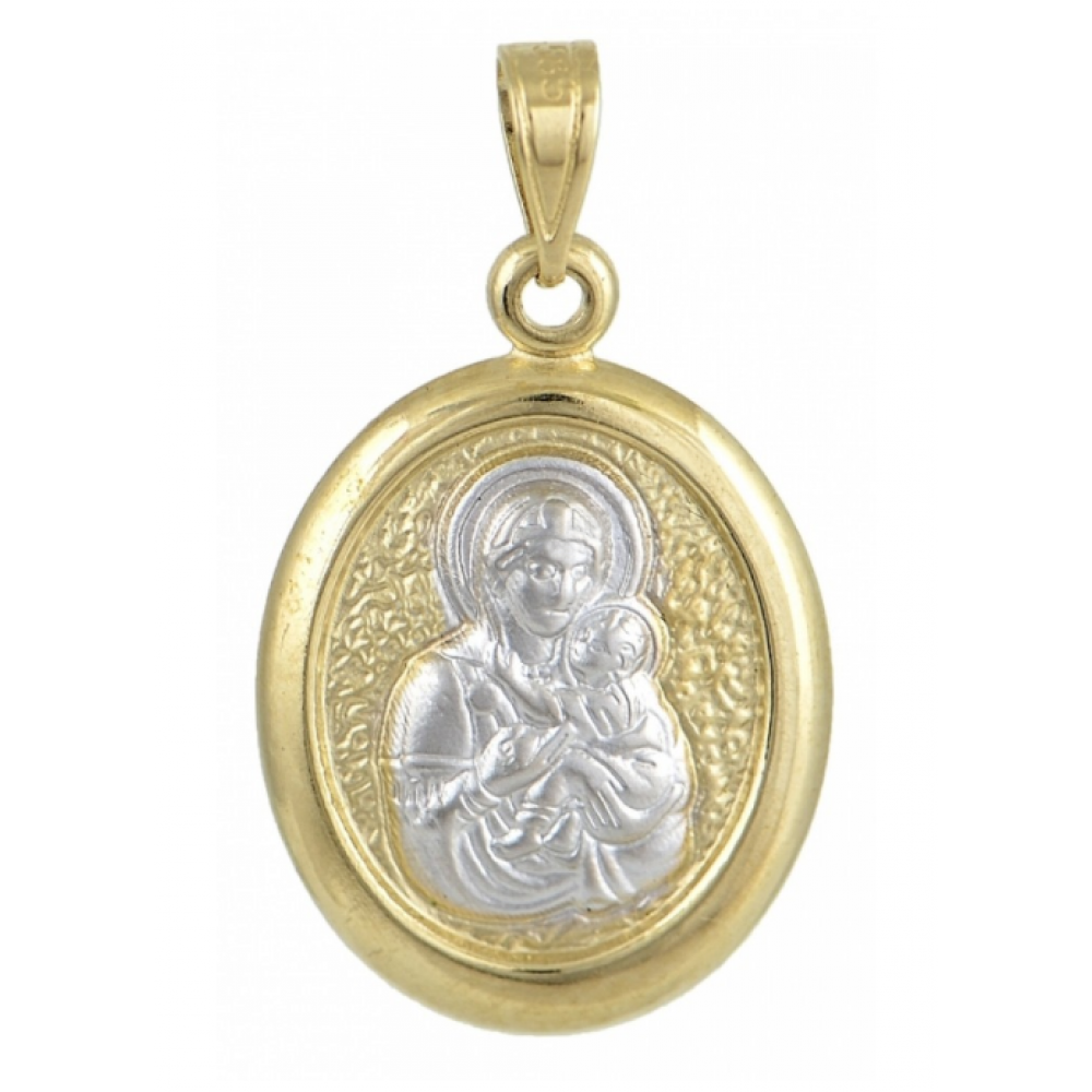 14K Χρυσή Παναγίτσα Δύο Τόνων P3054