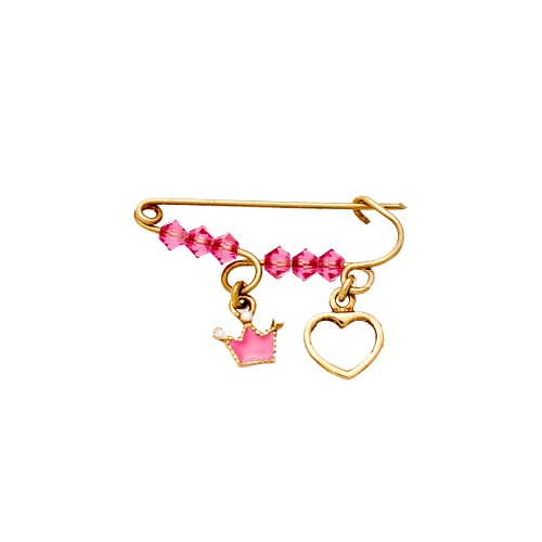 14K Χρυσή Παραμάνα με Κορώνα & Καρδιά P307040