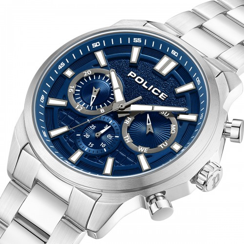 POLICE RANGY Χρονογράφος με Ασημί Μπρασελέ από Ανοξείδωτο Ατσάλι PEWJK0021004