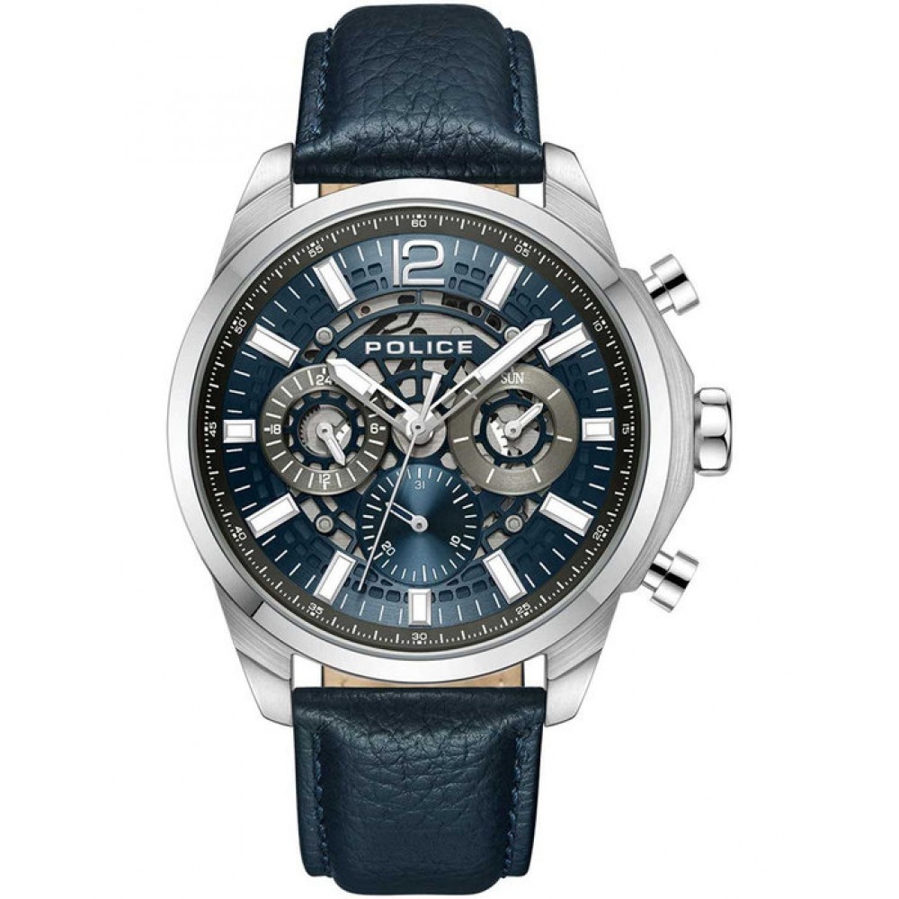 POLICE Menelik Blue Leather Strap PEWJF0004302