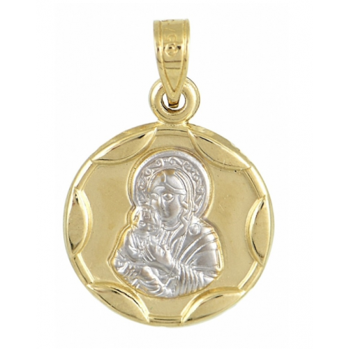 9K Χρυσό Κωνσταντινάτο Παναγίτσα Δύο Τόνων PN2060