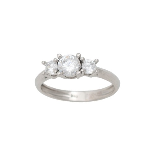 14K Λευκόχρυσο Δαχτυλίδι με Ζιργκόν R14-84W