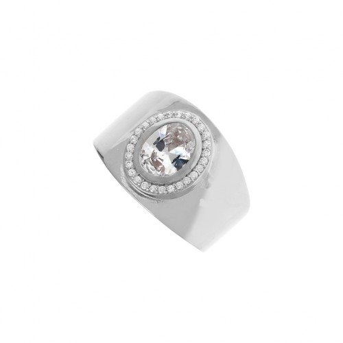 925 Ασήμι Δαχτυλίδι Σεβαλιέ με Λευκές Πέτρες ARS3475WMJW