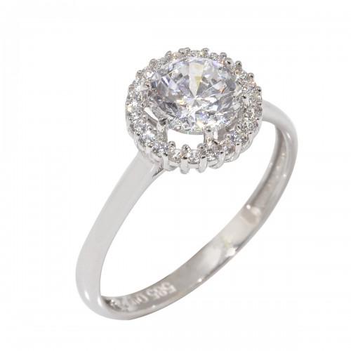 14K Λευκόχρυσο Δαχτυλίδι με Ζιργκον R5138O