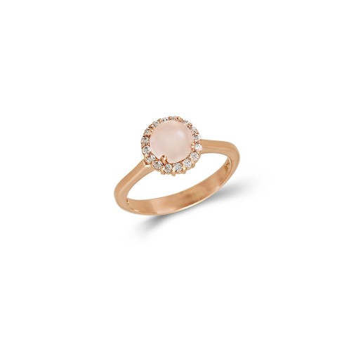 14K Ροζ Χρυσό Δαχτυλίδι με Ζιργκόν & Μαργαριτάρι AD2309R