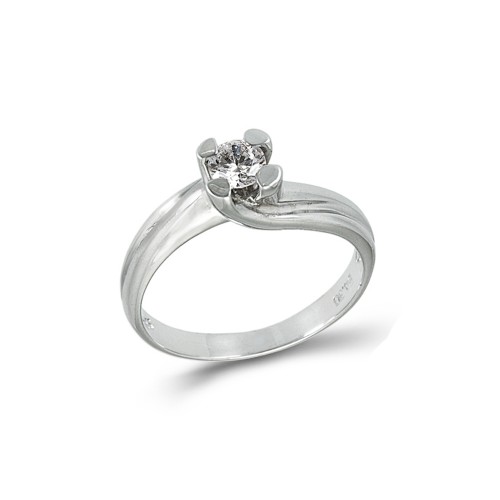 14K Λευκόχρυσο Δαχτυλίδι με Ζιργκόν AD120L