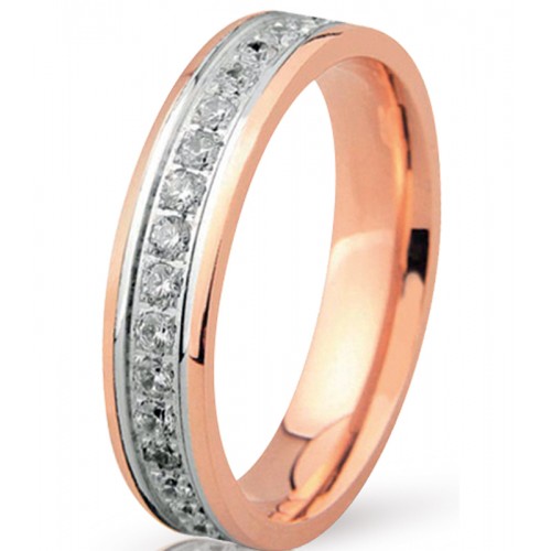 MASCHIO FEMMINA Eternity Ρόζ Χρυσές & Λευκόχρυσες Σετ Βέρες 9K or 14K or 18K GO031CZ