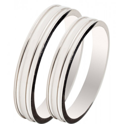 MASCHIO FEMMINA Slim Λευκόχρυσες Σετ Βέρες 9K or 14K or 18K SL13