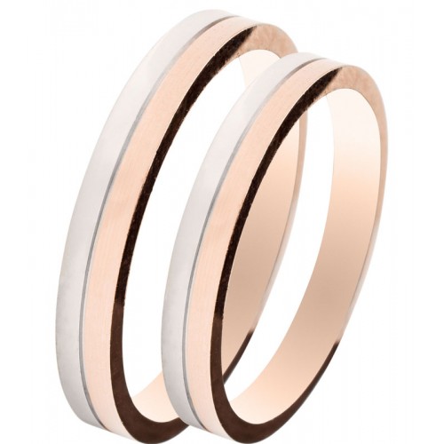 MASCHIO FEMMINA Slim Ρόζ Χρυσές & Λευκόχρυσες Σετ Βέρες 9K or 14K or 18K SL26