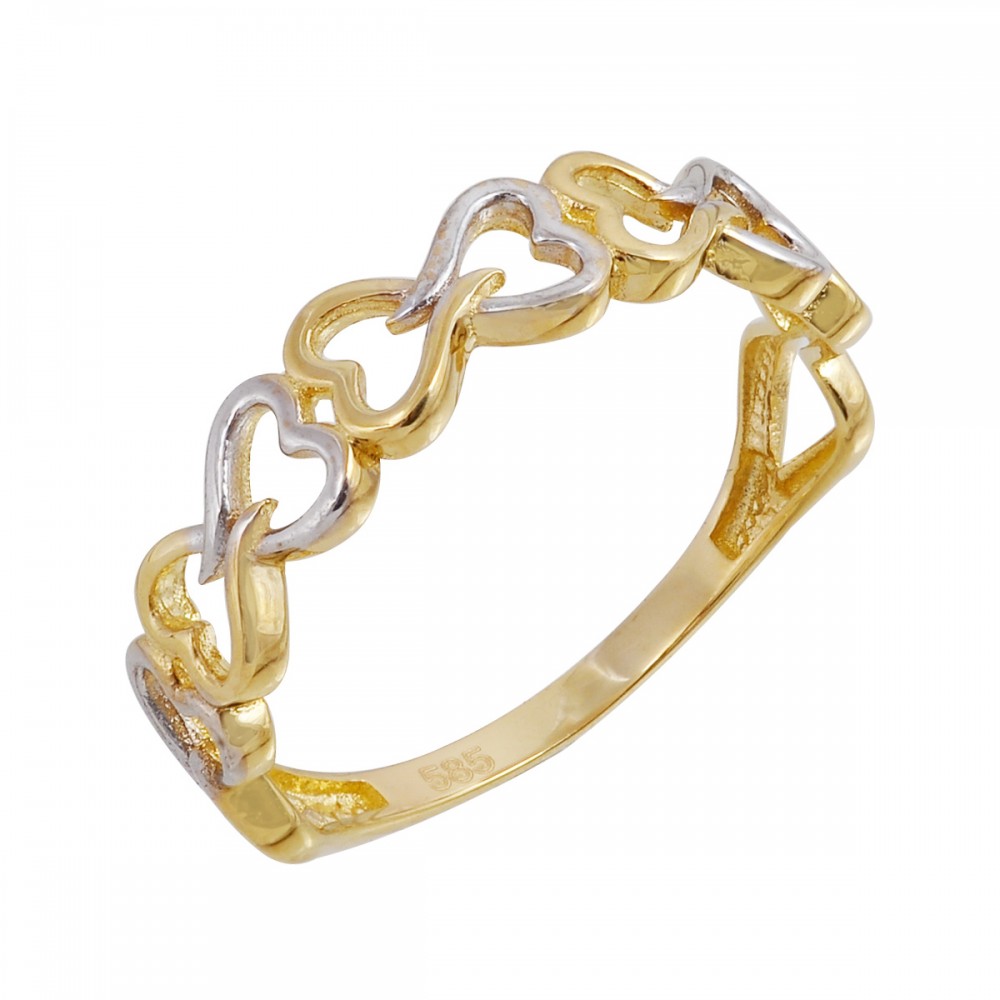 14K Χρυσό Δίχρωμο Δαχτυλίδι R5015O