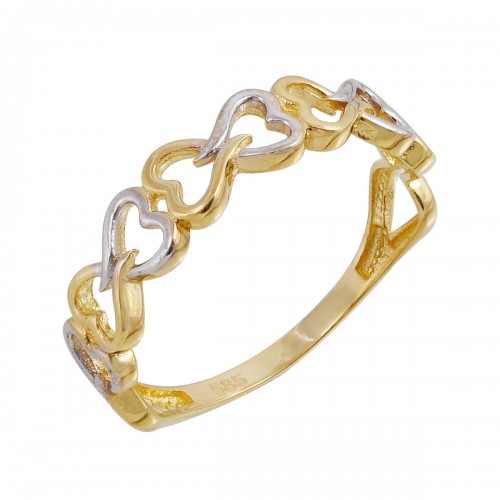 14K Χρυσό Δίχρωμο Δαχτυλίδι R5015O