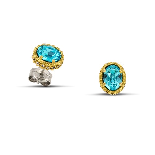 DIMITRIOS EXCLUSIVE Ασήμι 925 Σκουλαρίκια με Swarovski Πέτρες και Ζιργκόν S162