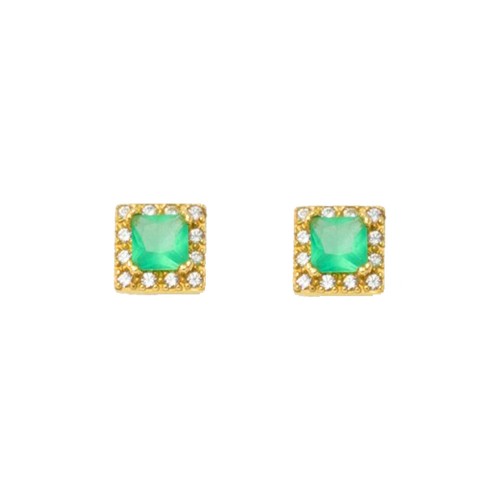 14K Χρυσά Σκουλαρίκια με Ζιργκόν S485C40