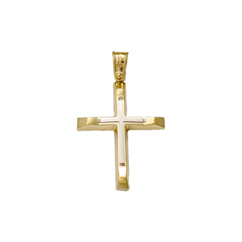 14K Χρυσός Δίχρωμος Σταυρός S528ANR