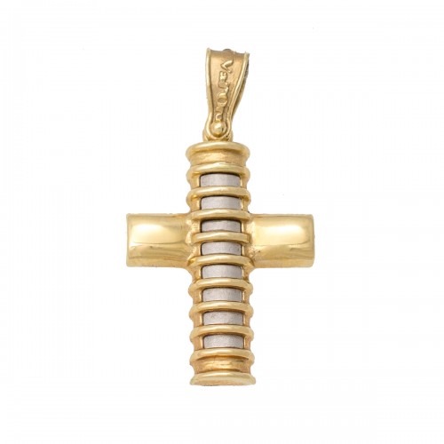 14K Χρυσός Δίχρωμος Σταυρός S622SP