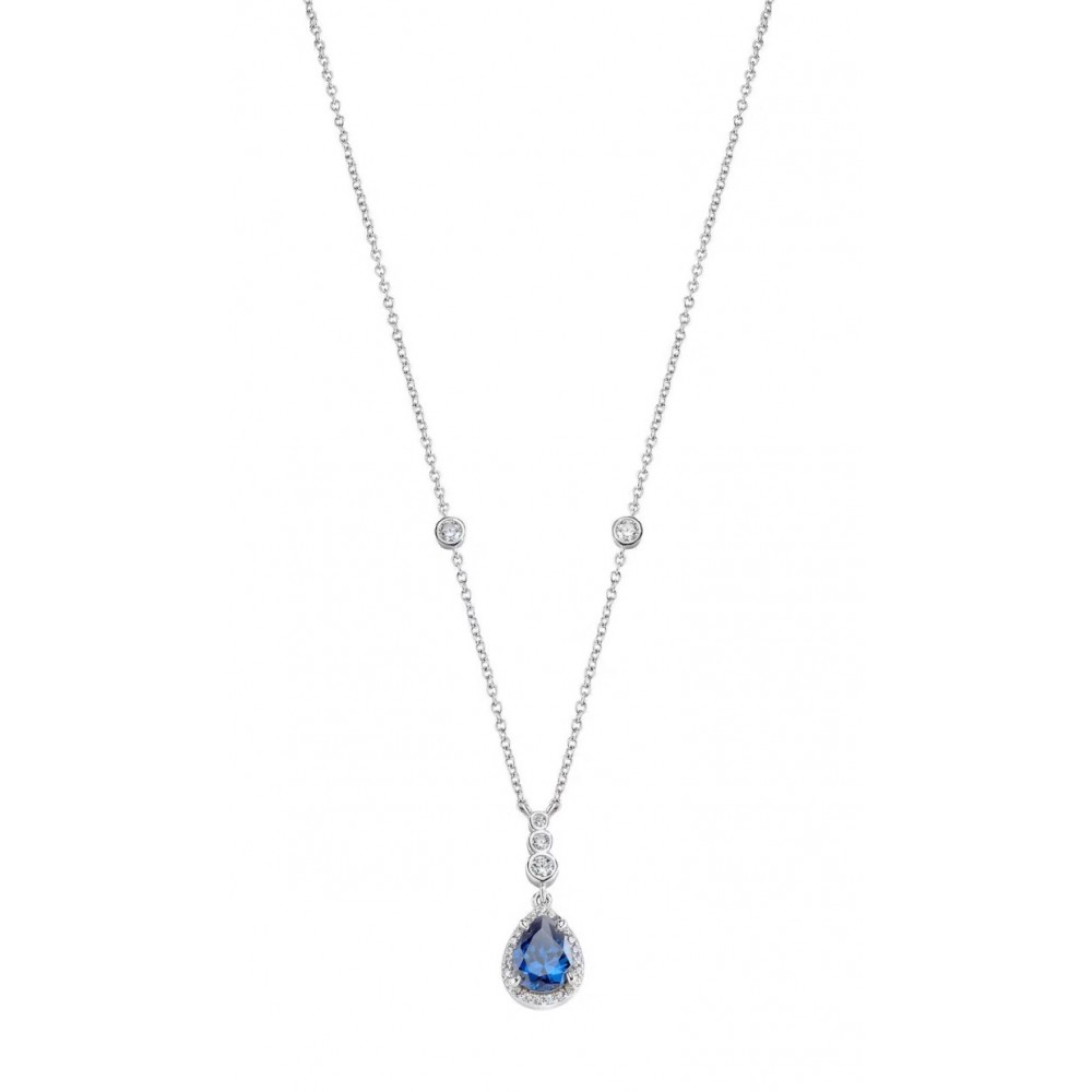 MORELLATO Κολιέ από Ασήμι 925, με Λευκά και Μπλέ Ζιργκόν SAIW09