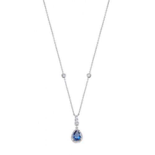 MORELLATO Κολιέ από Ασήμι 925, με Λευκά και Μπλέ Ζιργκόν SAIW09