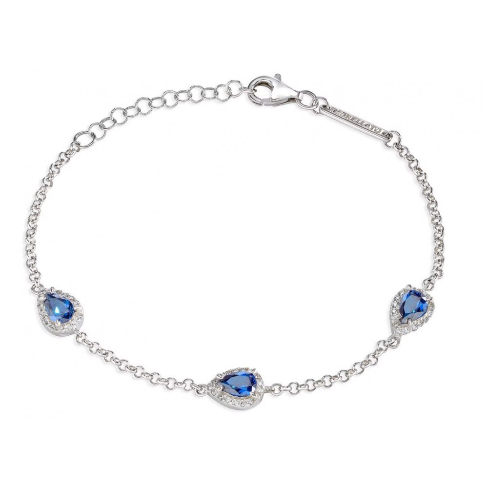 MORELLATO Βραχιόλι από Ασήμι 925, με Λευκά και Μπλε Ζιργκόν SAIW11