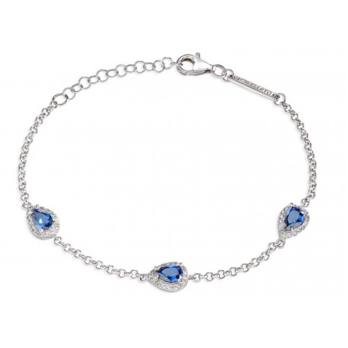 MORELLATO Βραχιόλι από Ασήμι 925, με Λευκά και Μπλε Ζιργκόν SAIW11