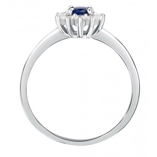 MORELLATO 925 Ασήμι Ροζέτα Δαχτυλίδι με Λευκά και Μπλε ζιργκόν SAIW154.14