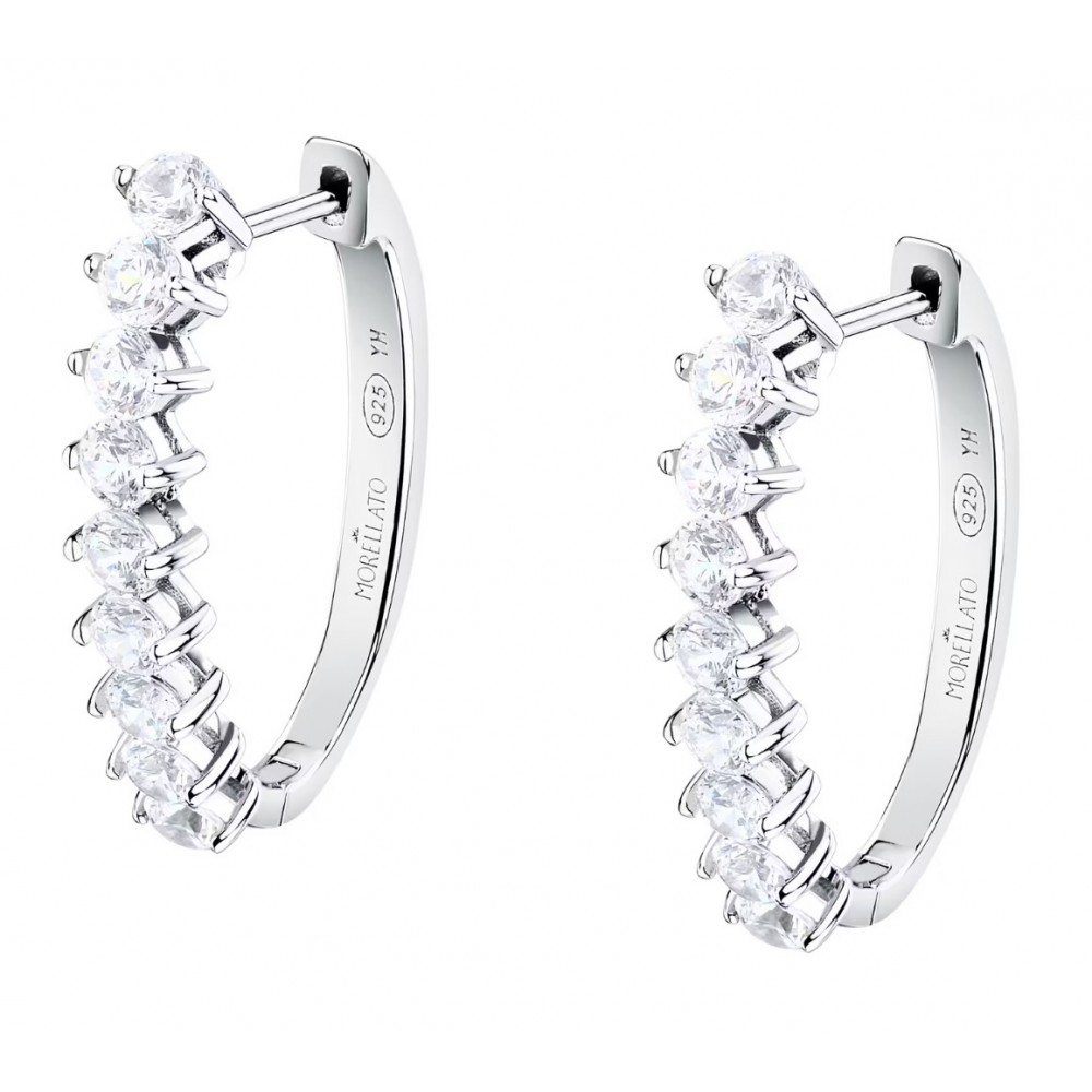 MORELLATO Σκουλαρίκια Κρίκοι 925 Ασήμι Με Λευκά Ζιργκόν SAIW265