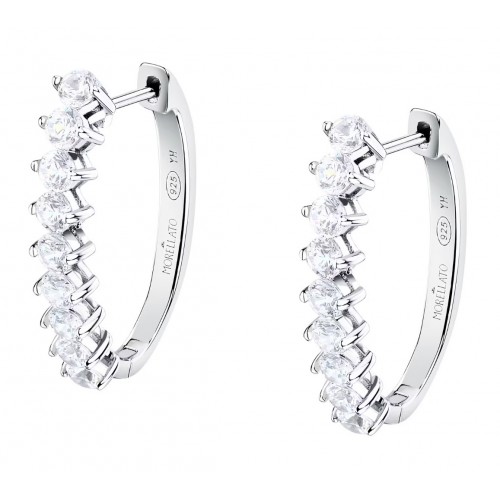 MORELLATO Σκουλαρίκια Κρίκοι 925 Ασήμι Με Λευκά Ζιργκόν SAIW265