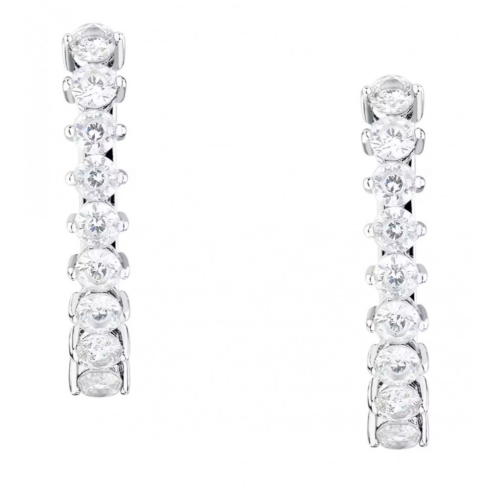 MORELLATO Σκουλαρίκια Κρίκοι 925 Ασήμι Με Λευκά Ζιργκόν SAIW265