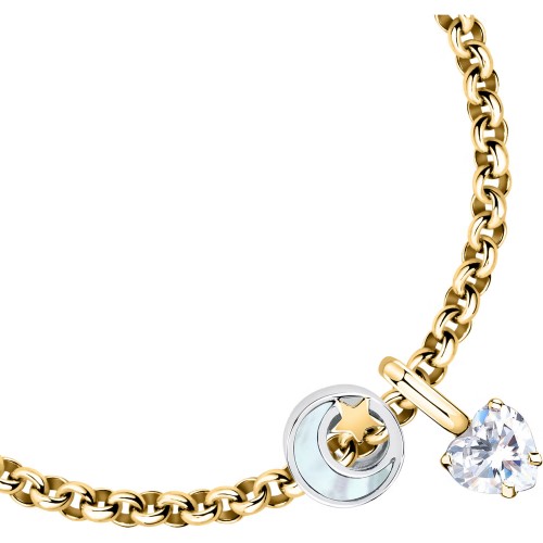 MORELLATO Βραχιόλι από Επιχρυσωμένο Ανοξείδωτο Ατσάλι με Κρίκους και "Φεγγάρι" SCZ1377