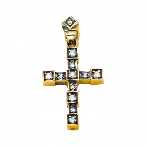 18K Χρυσός Σταυρός με Διαμάντια SD18VS1