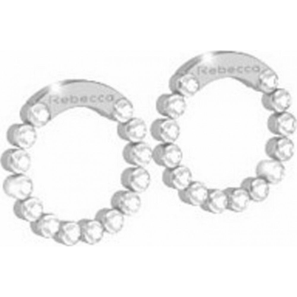 REBECCA Diana Earrings Silver Plated With Swarovski Crystals SDIOBB01